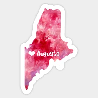 maine augusta map Maine Usa Map Watercolor Watercolour Sticker